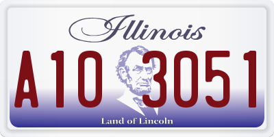 IL license plate A103051