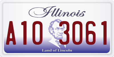 IL license plate A103061