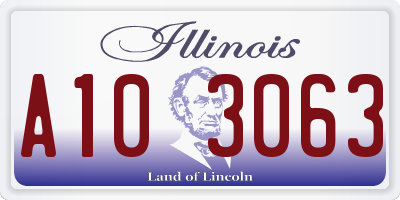 IL license plate A103063