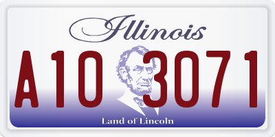 IL license plate A103071