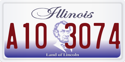 IL license plate A103074