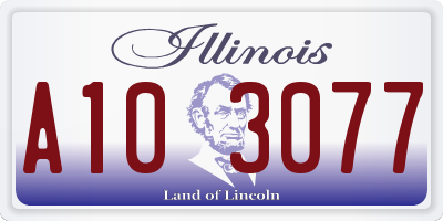 IL license plate A103077