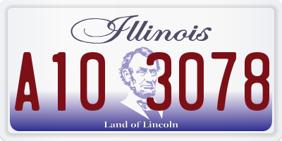 IL license plate A103078