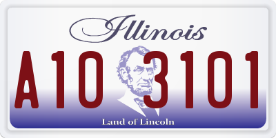 IL license plate A103101