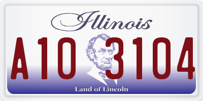 IL license plate A103104