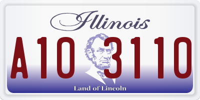 IL license plate A103110