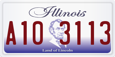 IL license plate A103113