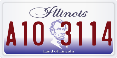 IL license plate A103114