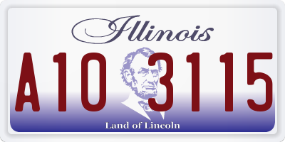 IL license plate A103115
