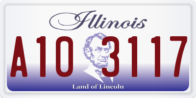 IL license plate A103117