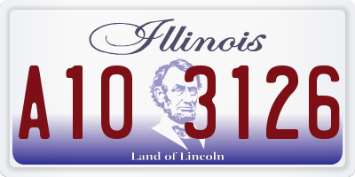 IL license plate A103126