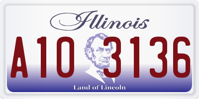 IL license plate A103136