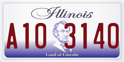 IL license plate A103140