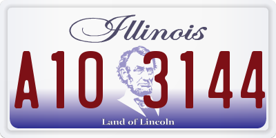 IL license plate A103144