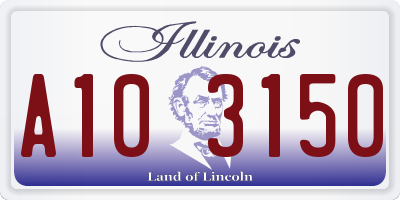 IL license plate A103150