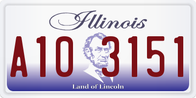 IL license plate A103151