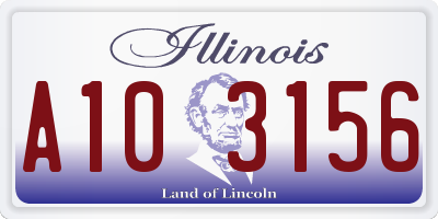 IL license plate A103156
