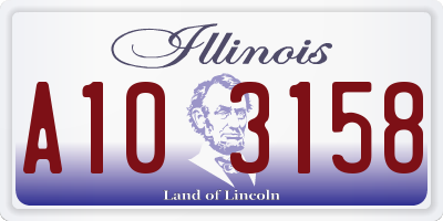 IL license plate A103158