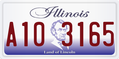 IL license plate A103165