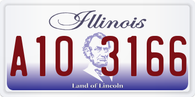 IL license plate A103166
