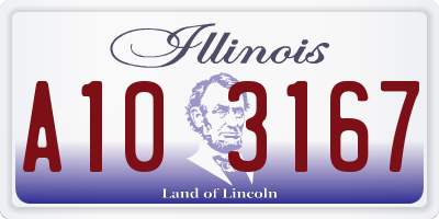 IL license plate A103167