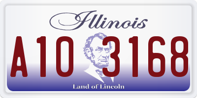 IL license plate A103168