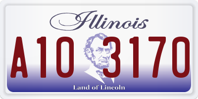 IL license plate A103170