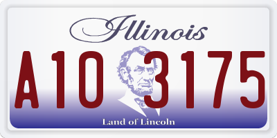 IL license plate A103175