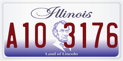 IL license plate A103176