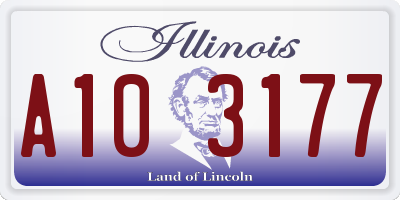 IL license plate A103177