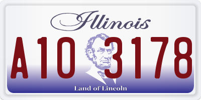 IL license plate A103178