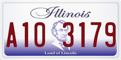 IL license plate A103179