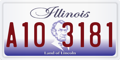 IL license plate A103181