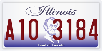 IL license plate A103184