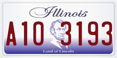 IL license plate A103193