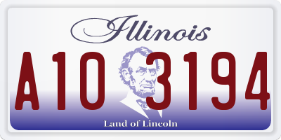 IL license plate A103194