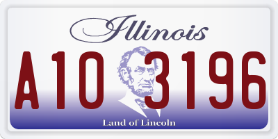 IL license plate A103196