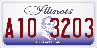 IL license plate A103203