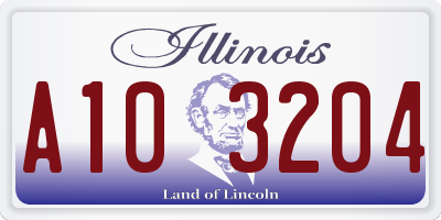 IL license plate A103204