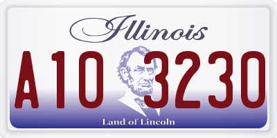 IL license plate A103230
