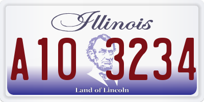 IL license plate A103234
