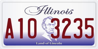 IL license plate A103235