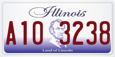 IL license plate A103238