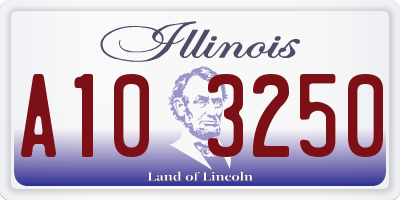 IL license plate A103250