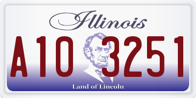 IL license plate A103251