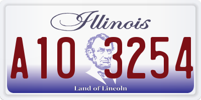 IL license plate A103254