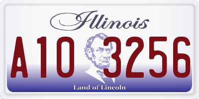 IL license plate A103256