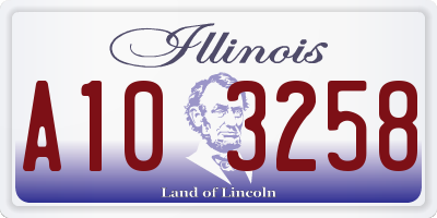 IL license plate A103258