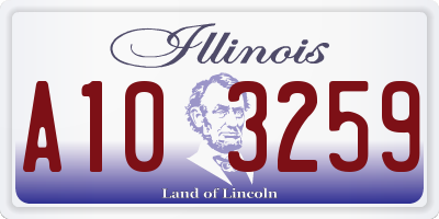 IL license plate A103259