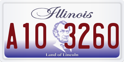 IL license plate A103260